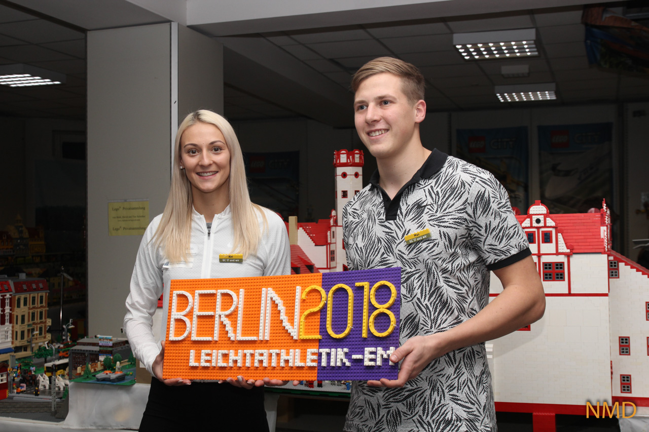 Besuch der LEGO®-Ausstellung durch die Leichtathleten Kristin Gierisch und Max Heß