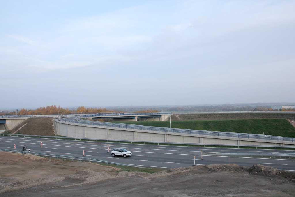 Glauchau - Freie Fahrt auf der Bundesstraße 175 in Zwickau-Mosel