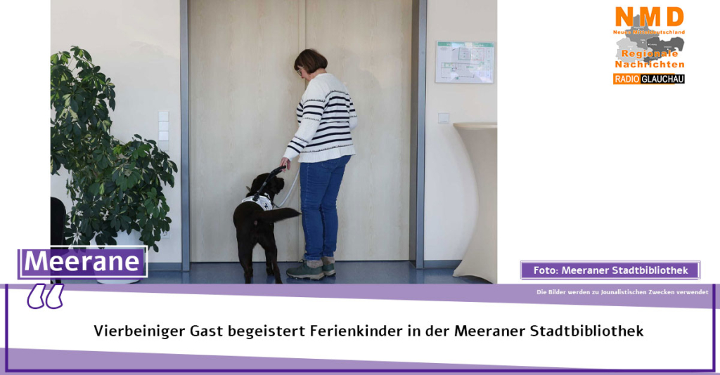 Meerane - Vierbeiniger Gast begeistert Ferienkinder in der Meeraner Stadtbibliothek